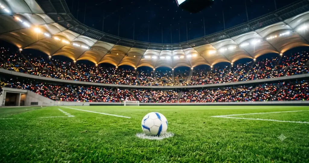 الدوري السعودي للمحترفين: كرة قدم على أرضية ملعب ليلي ممتلئ بالجماهير